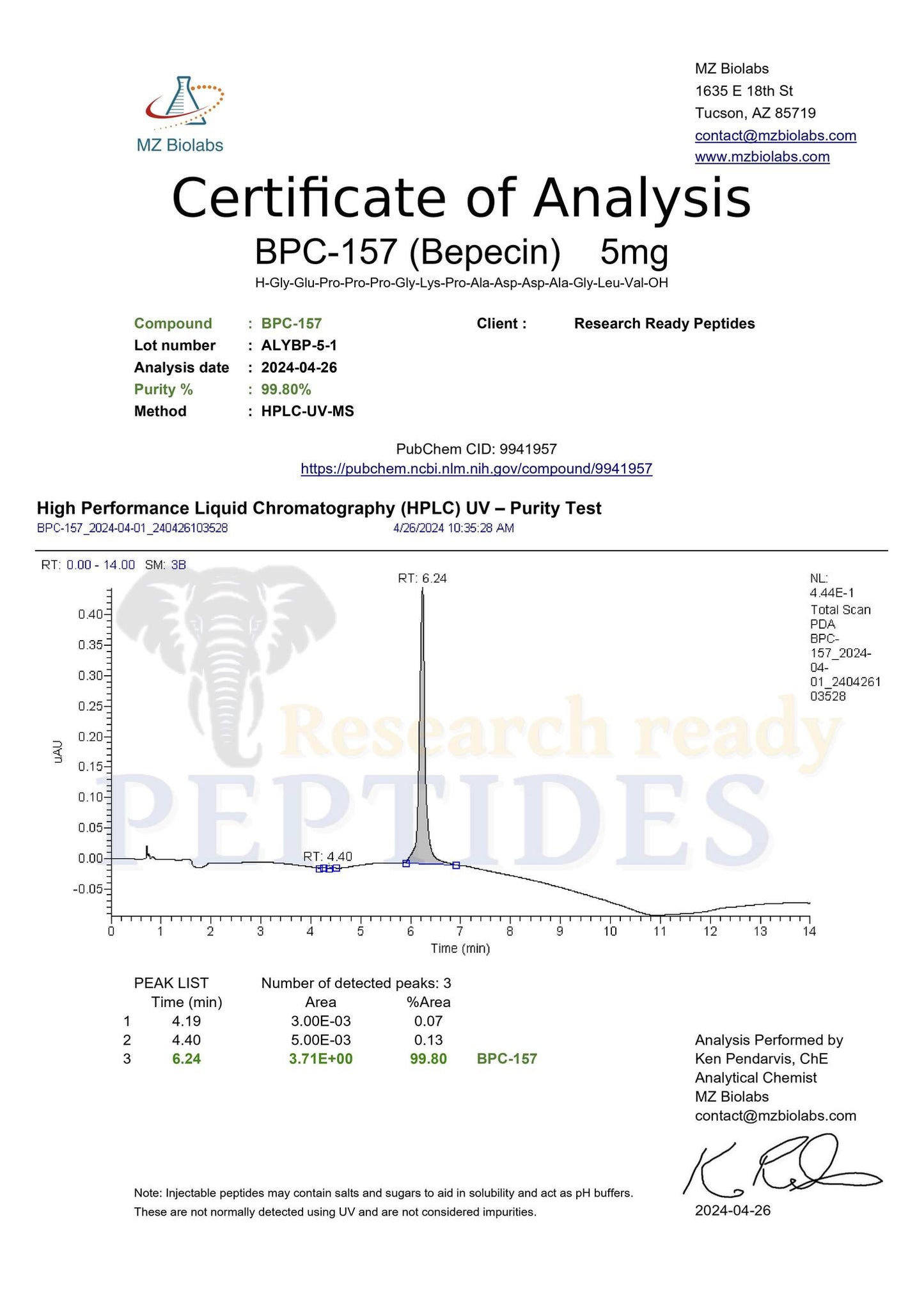 BPC-157 Research Peptide (Pentadecapeptide BPC-157)