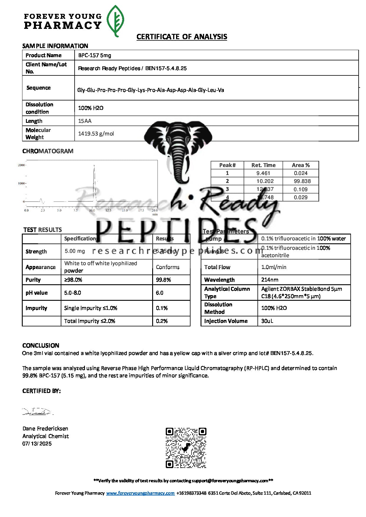 BPC-157 Research Peptide (Pentadecapeptide BPC-157)