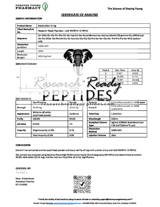 Retatrutide Peptide  COA